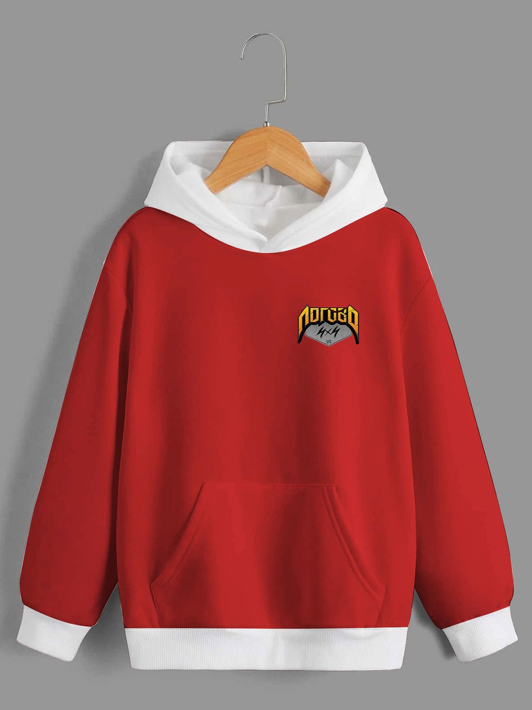

Dagcros Boys Printed Hooded Sweatshirt, Red