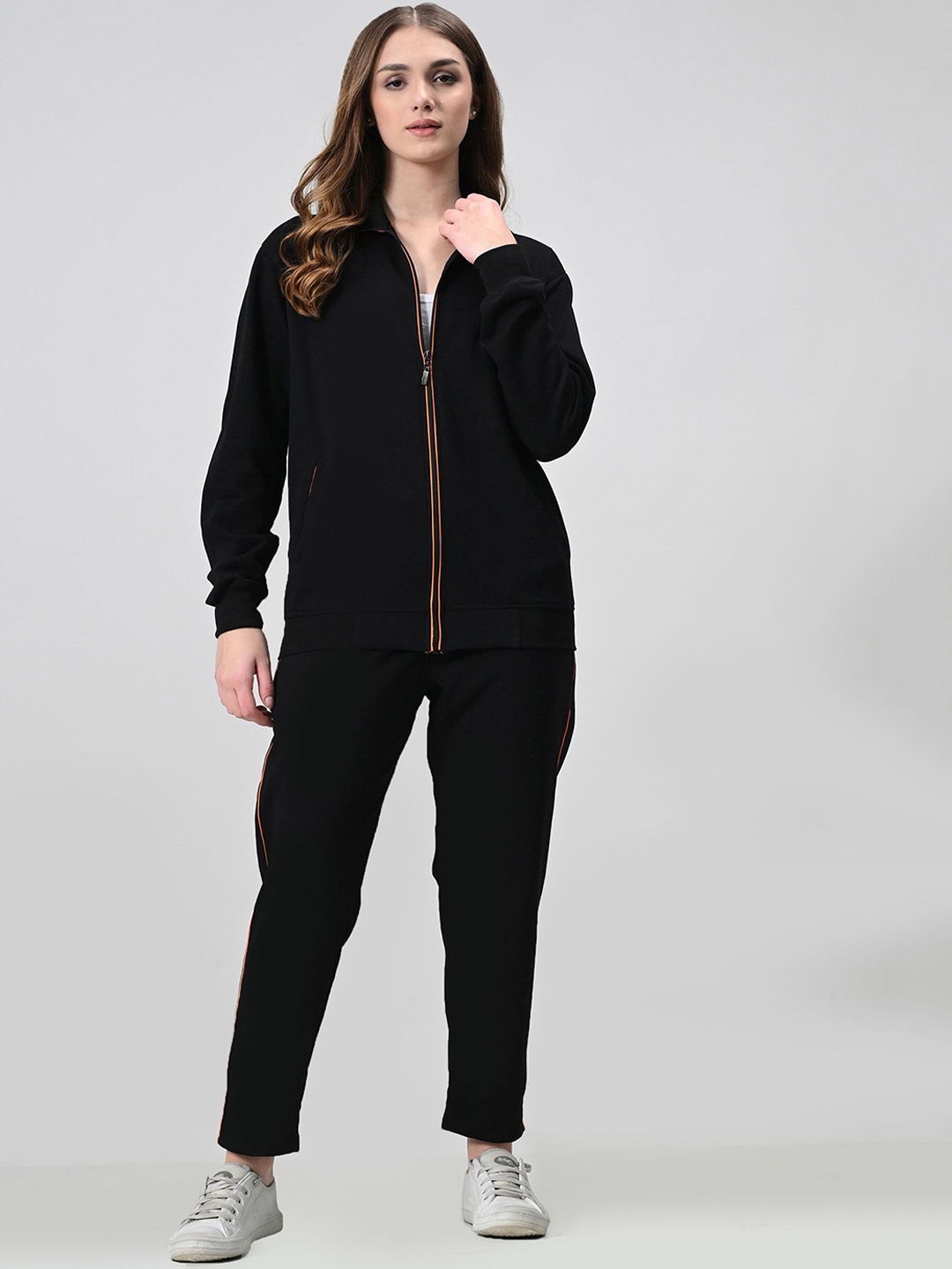 

BAESD Women Zipper Long Sleeves Tracksuit, Black