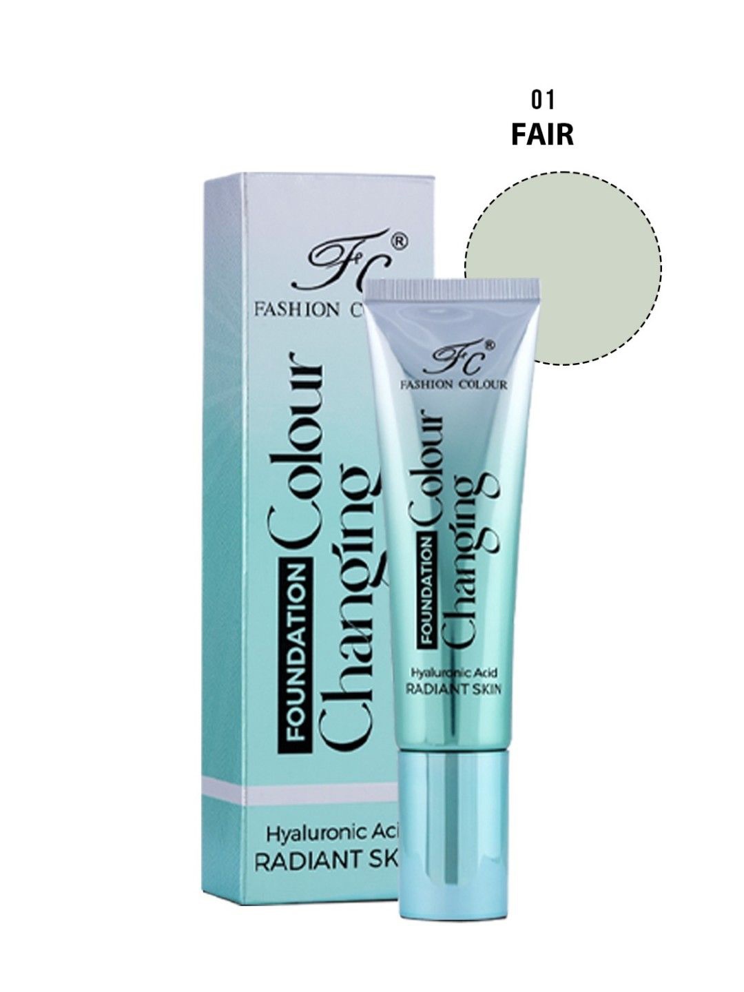 

Fashion Colour Hyaluronic Acid Colour Changing Foundation 40g - Fair 01, Blue