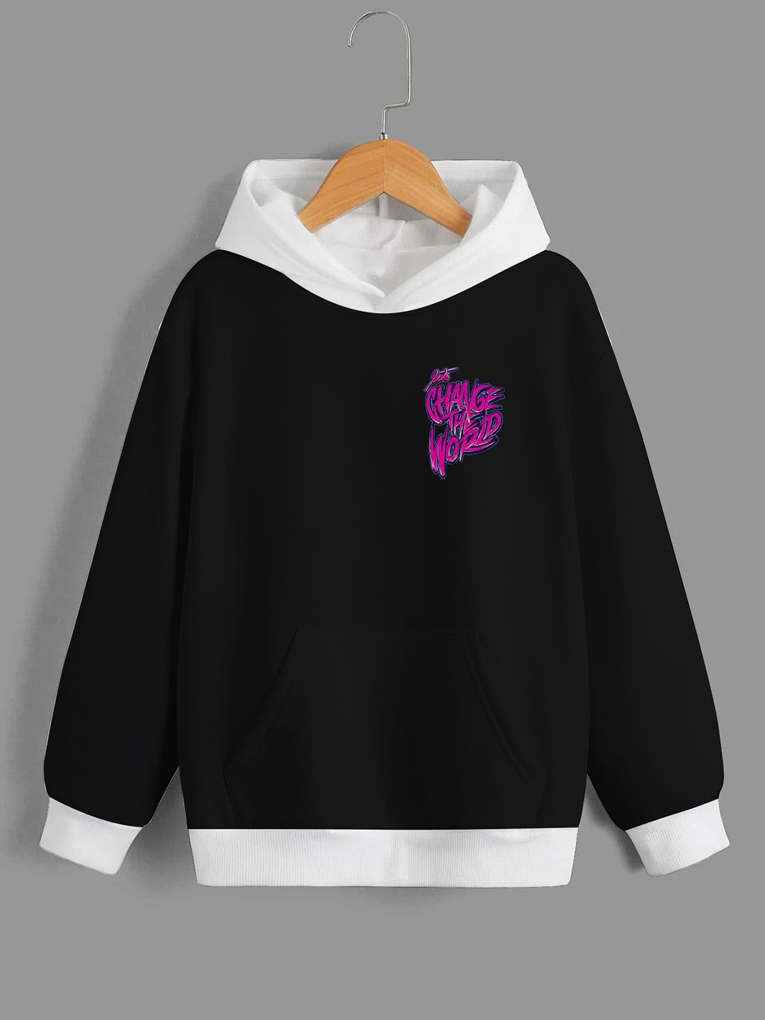 

Dagcros Boys Printed Hooded Sweatshirt, Black