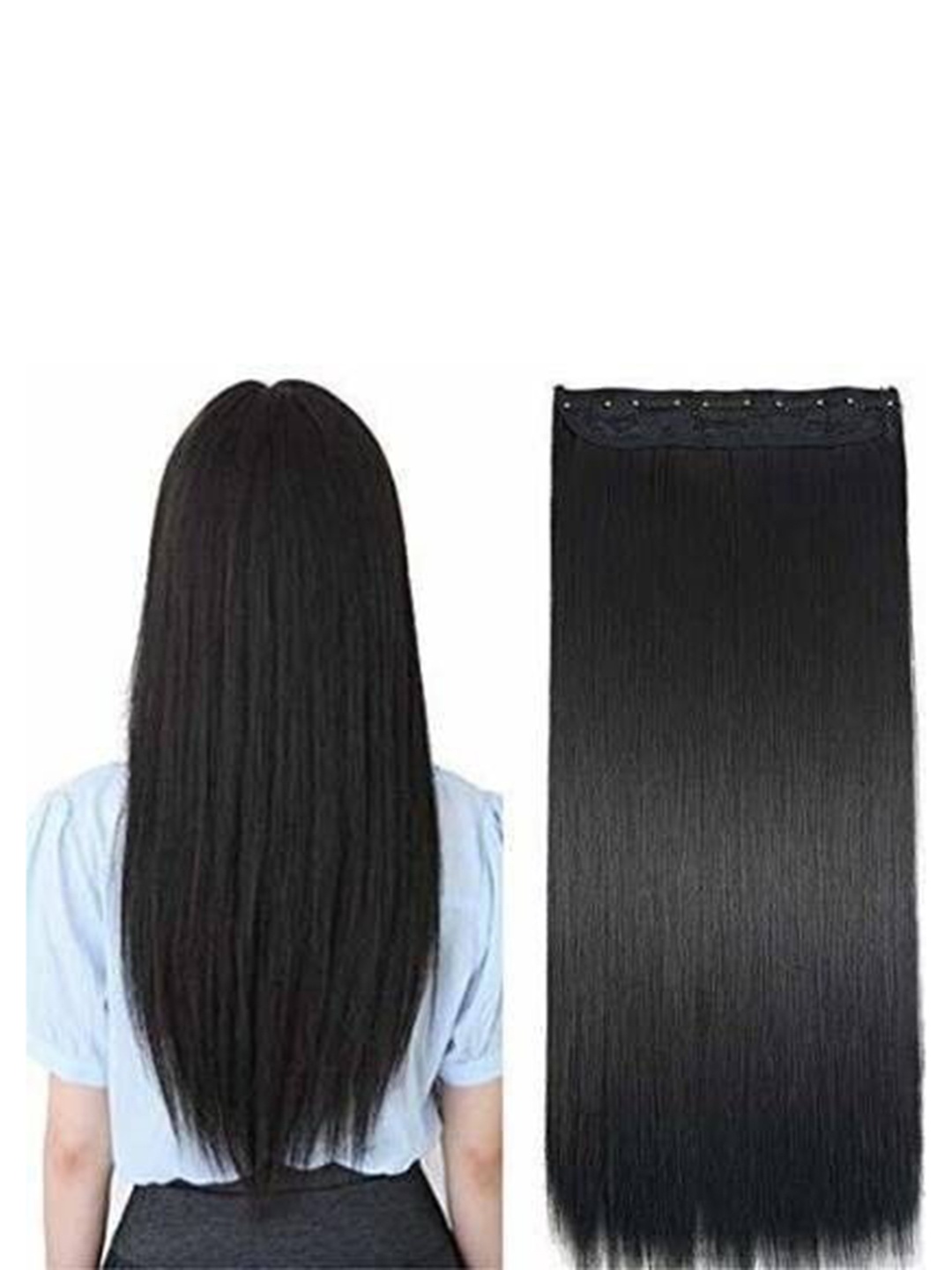 

CRIBE Clip-In Straight Locks Hair Extension - Black - 22 Inch