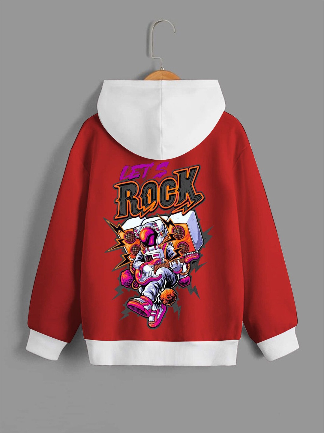 

Dagcros Boys Printed Hooded Sweatshirt, Red