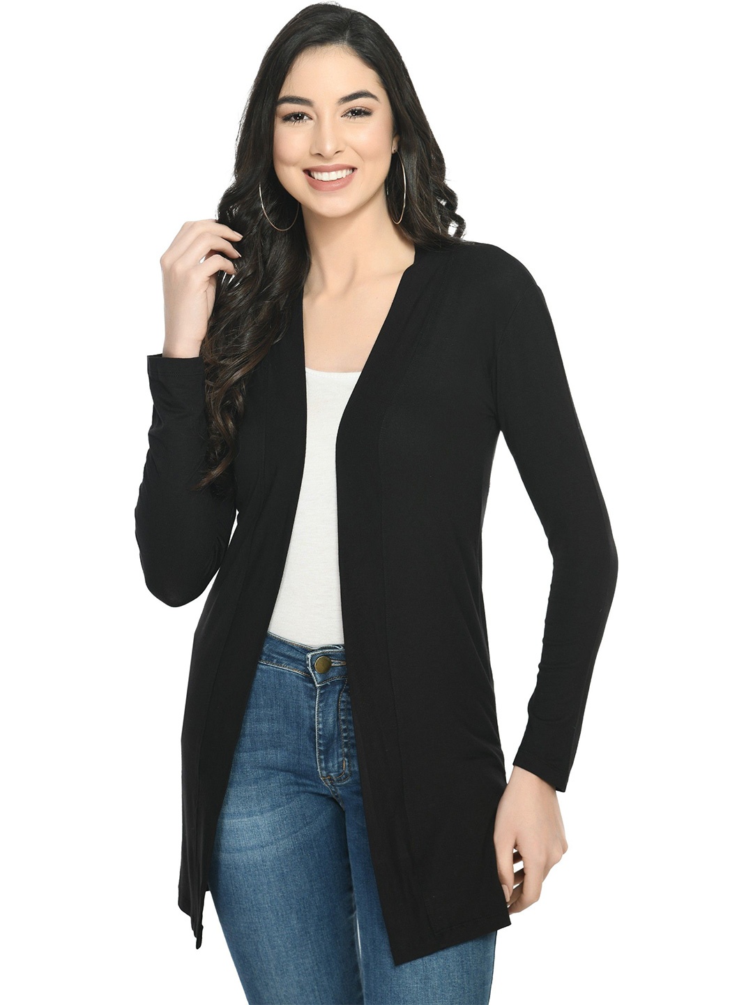 

RAYWARE Women Longline Shrug, Black