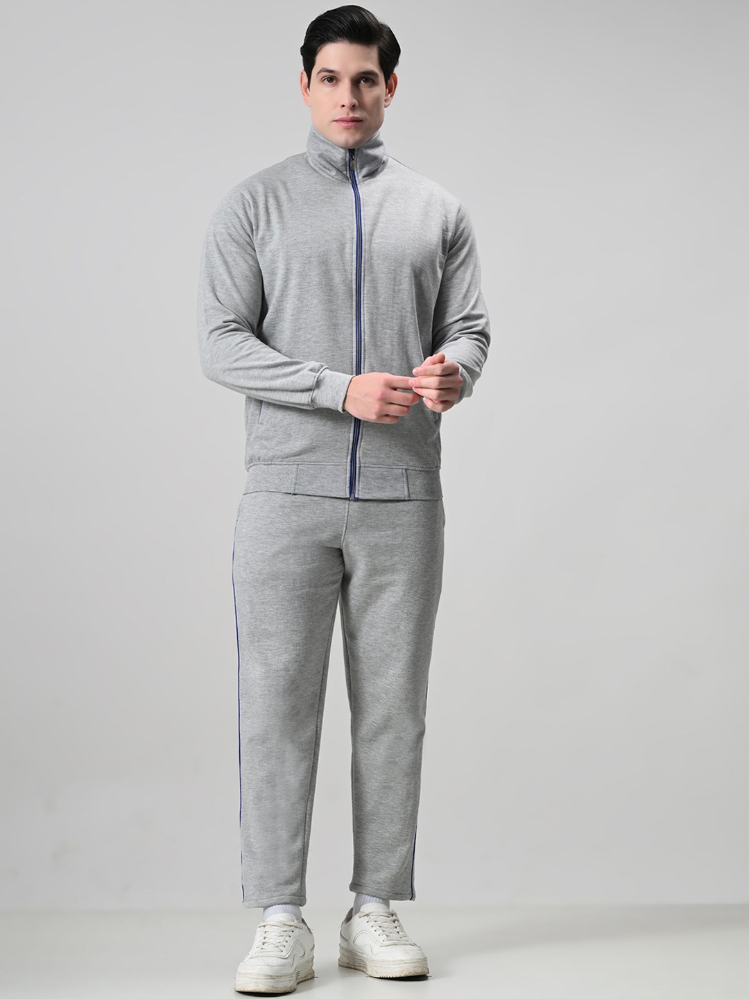 

BAESD Men Zipper Mock Collar Tracksuits, Grey