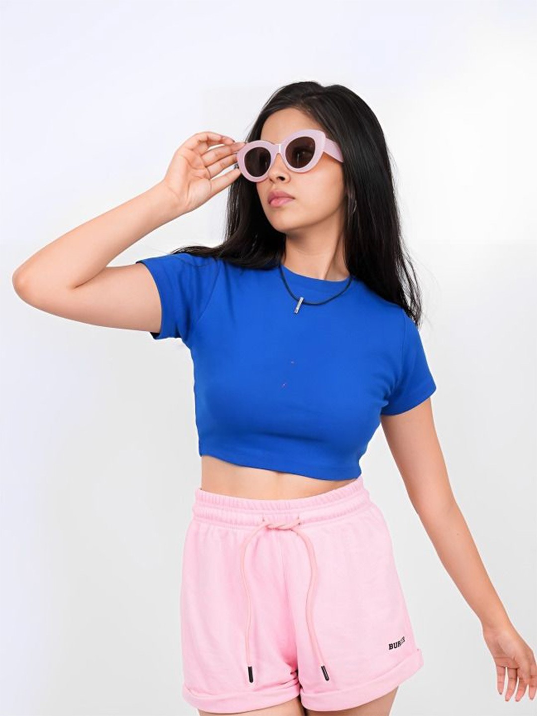 

sollobell Cotton Tank Crop Top, Blue