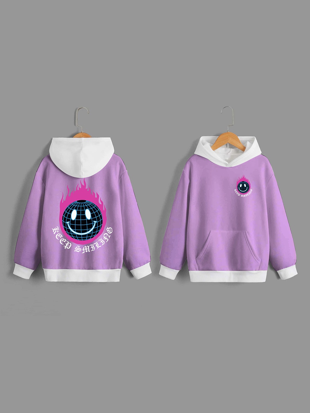 

Dagcros Boys Printed Hooded Sweatshirt, Purple