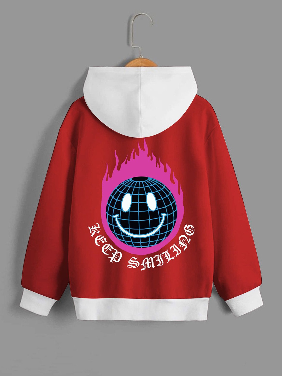 

Dagcros Boys Printed Hooded Sweatshirt, Red