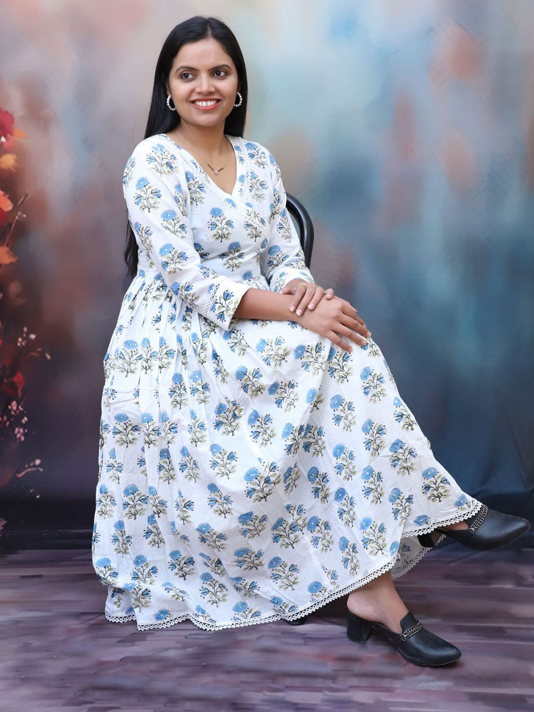 

Stellaxmi 24 Floral Print Fit & Flare Dress, Blue