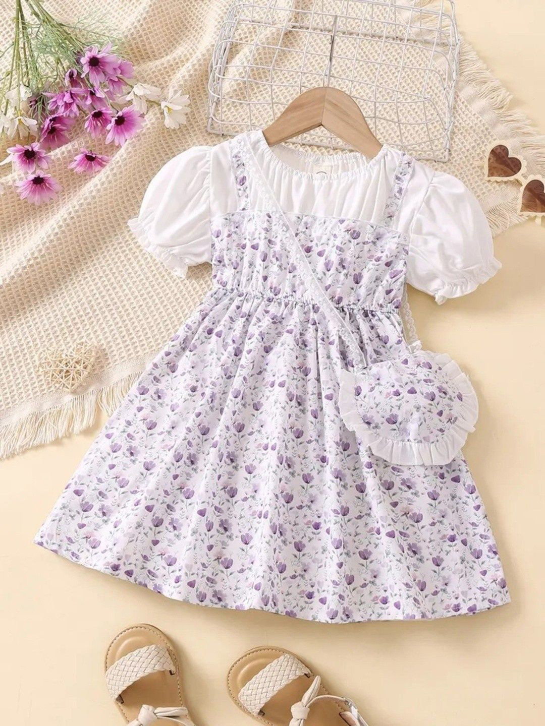 

Miss & Chief Floral Print A-Line Dress, Lavender