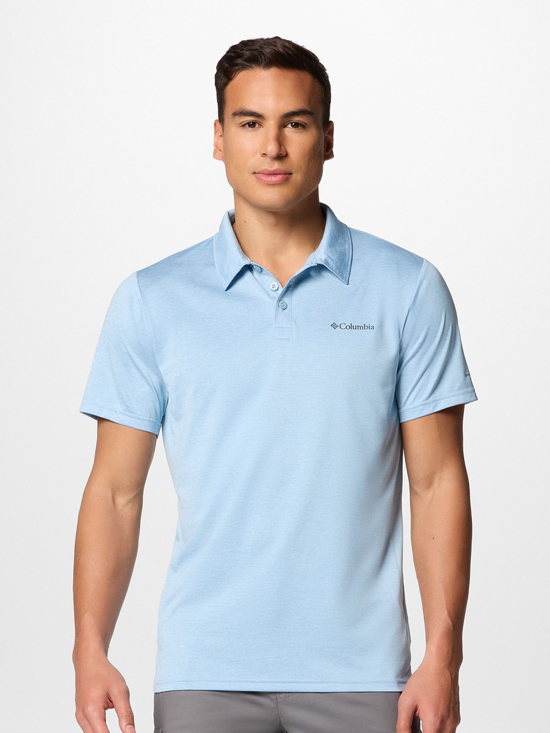 

Columbia Men Omni-Wick Slim Fit Solid Polo Collar Casual T-shirt, Blue