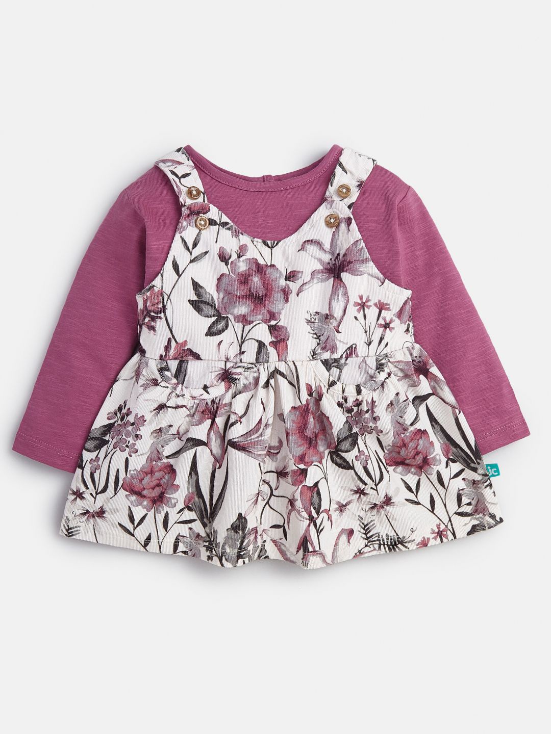 

JusCubs Floral Print Pinafore Dress, Purple