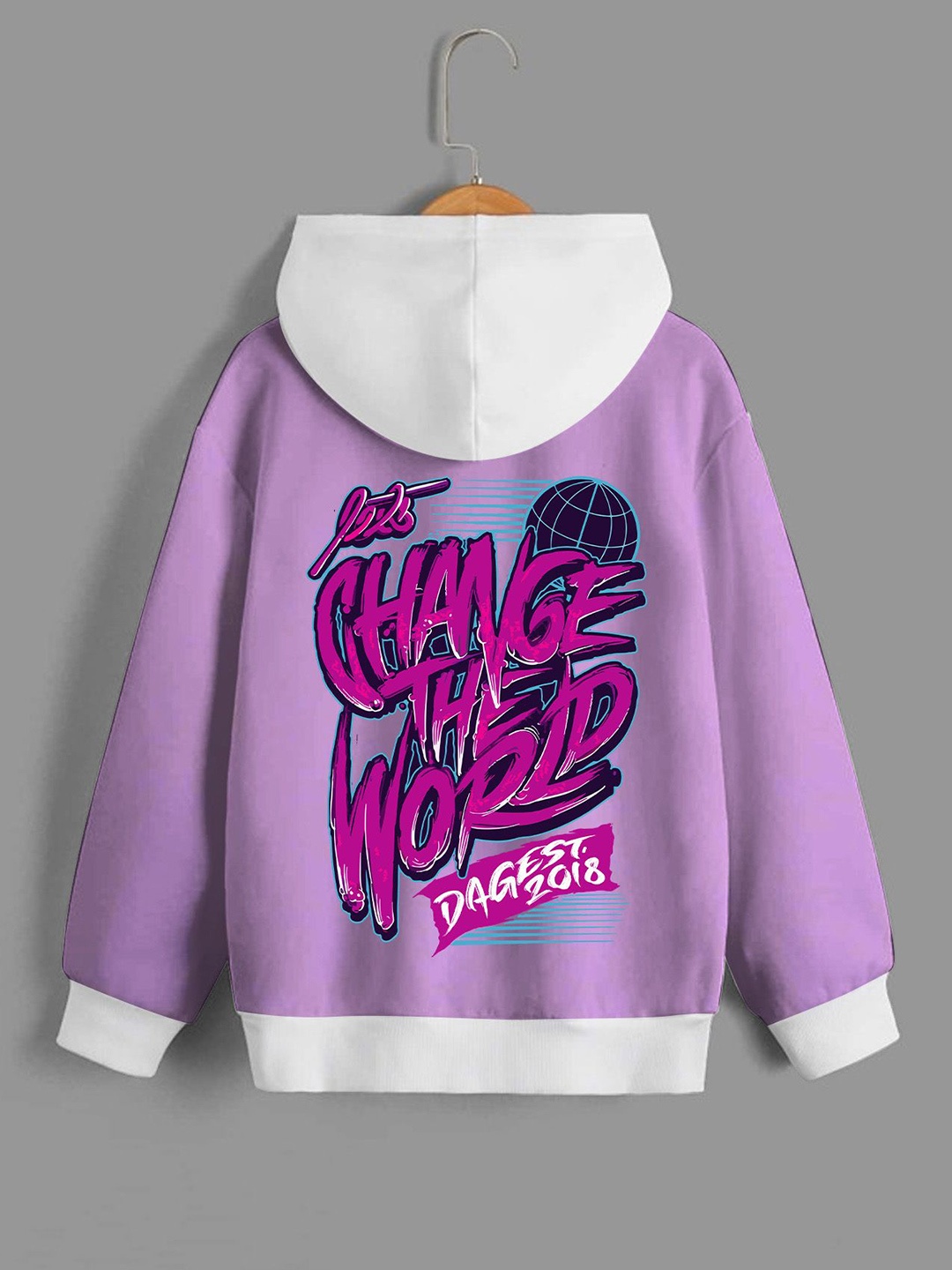 

Dagcros Boys Printed Hooded Sweatshirt, Purple