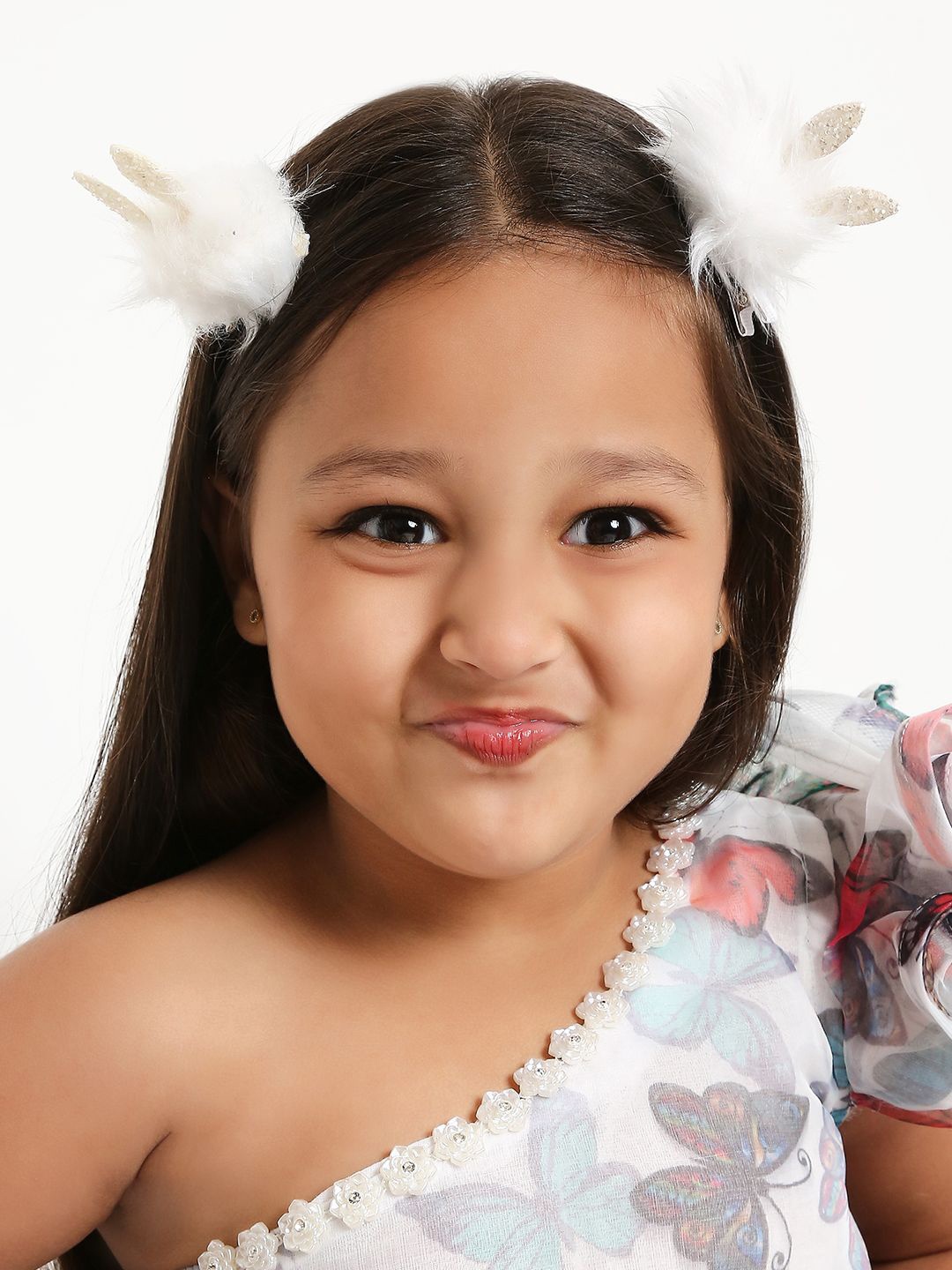 

Aye Candy Girls Set Of 2 Embellished Aligator Hair Clip, White