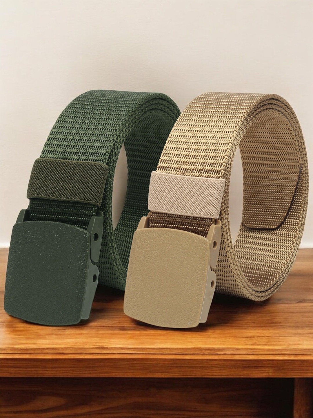 

Provogue Men Pack Of 2 Textured Wide Belt, Green