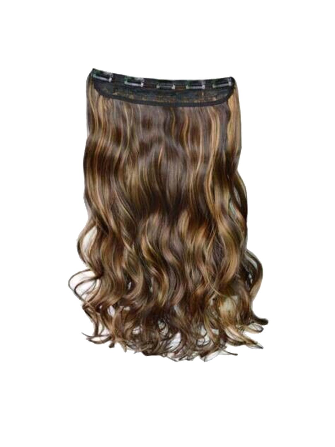 

CRIBE 5 Clip-In Locks Curly Hair Extension - Highlight Brown - 22 Inch