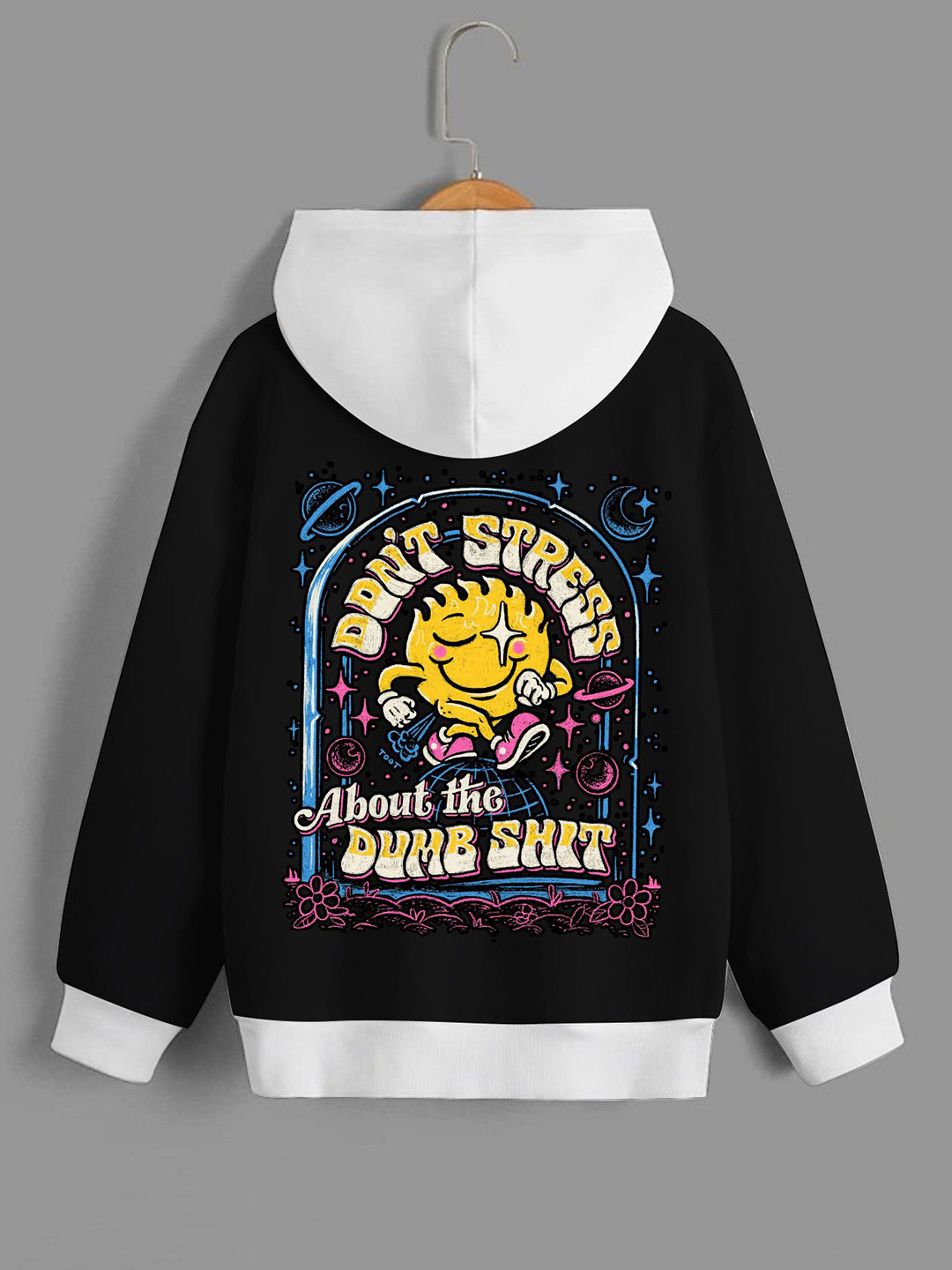 

Dagcros Boys Printed Hooded Sweatshirt, Black
