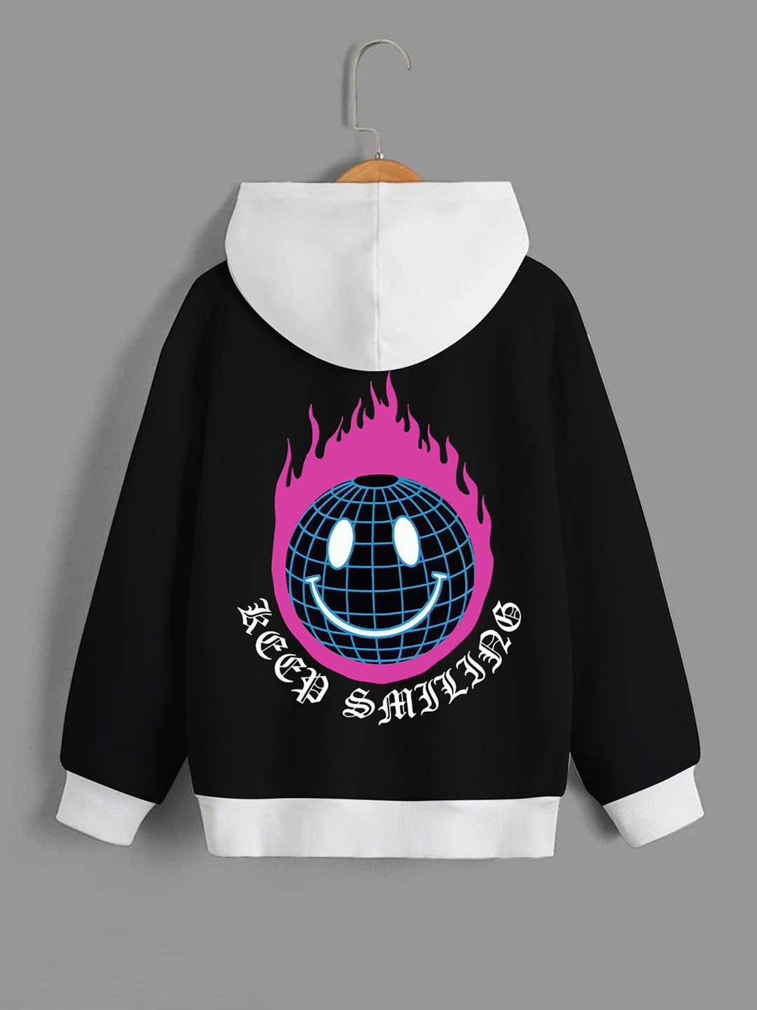 

Dagcros Boys Printed Hooded Sweatshirt, Black