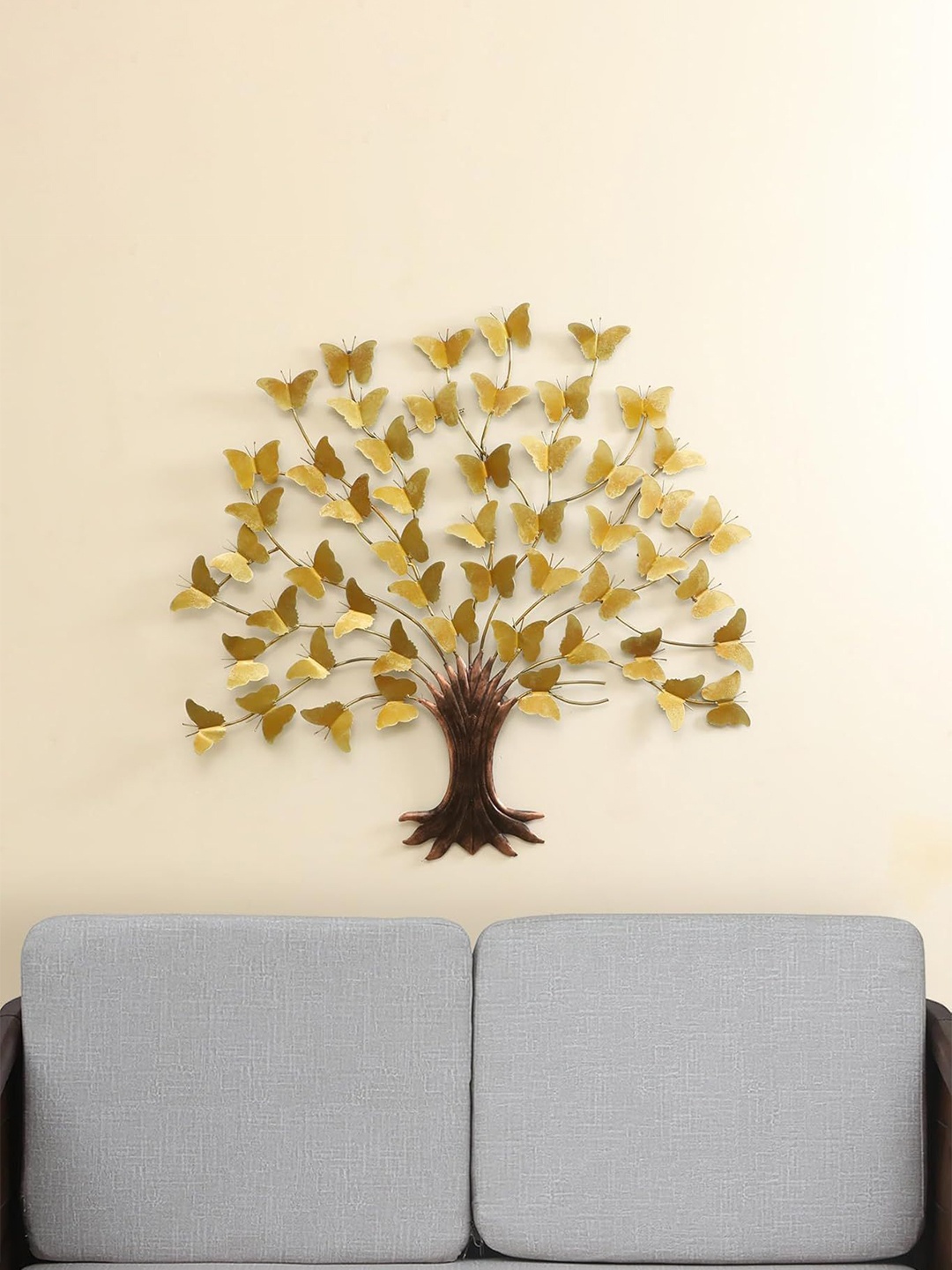 

vedas Mystic Indiana Gold Toned & Brown Textured Metal Anya Tree Wall Decor