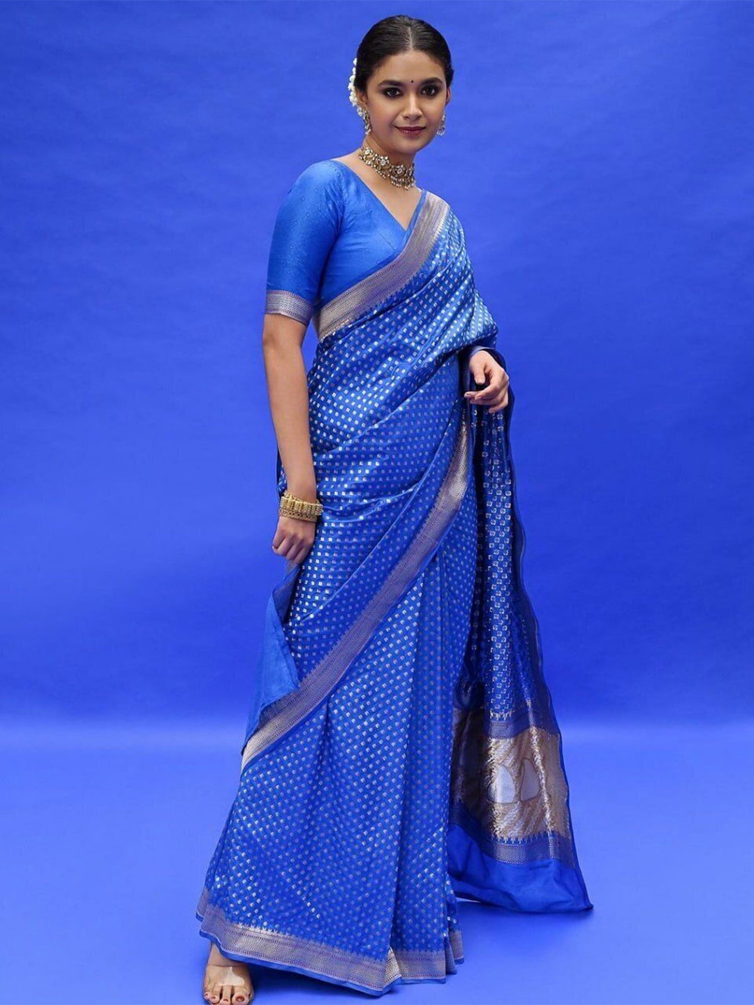 

Upalksh Woven Design Kanjeevaram Saree, Blue