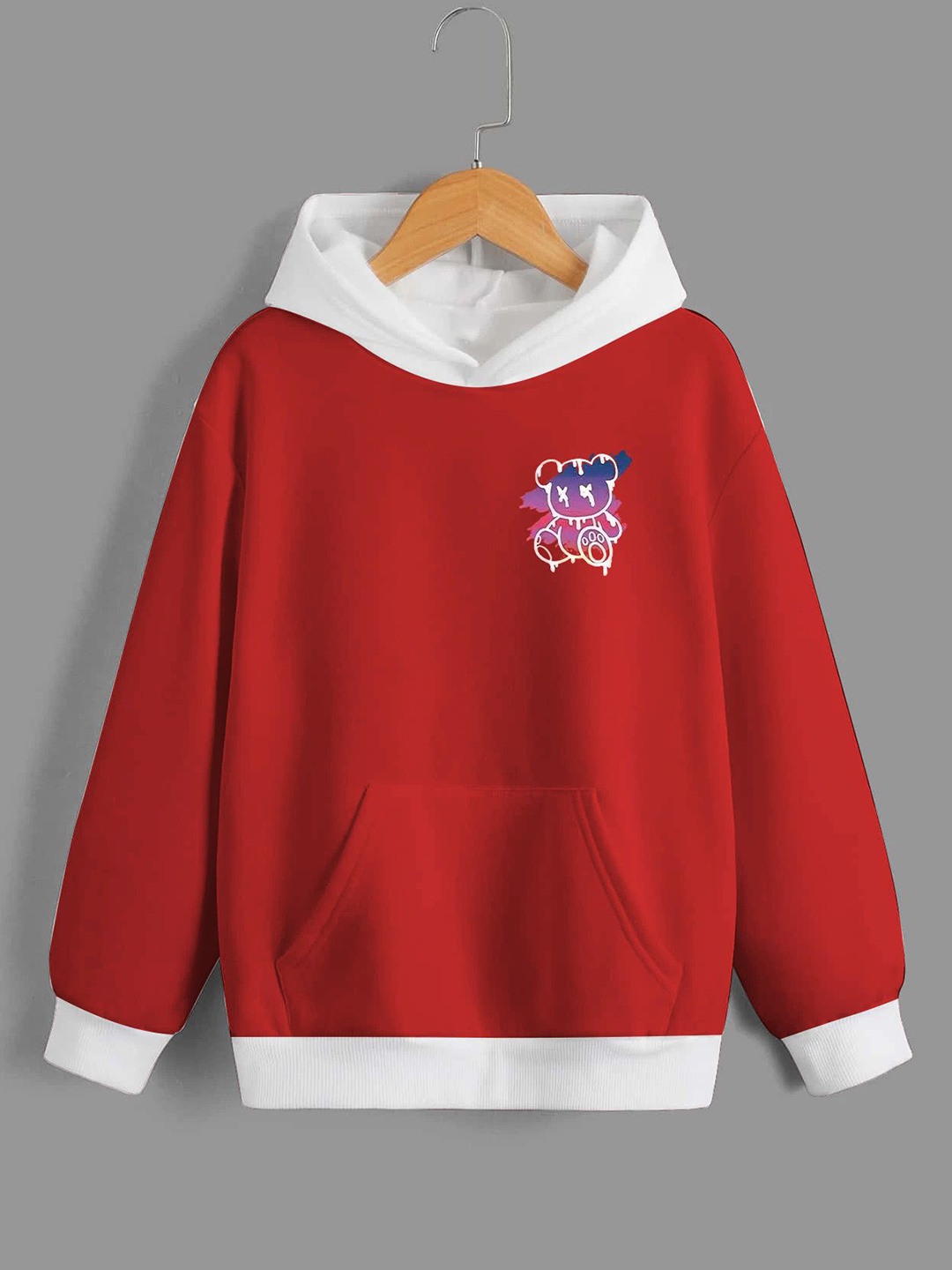 

Dagcros Boys Printed Hooded Sweatshirt, Red