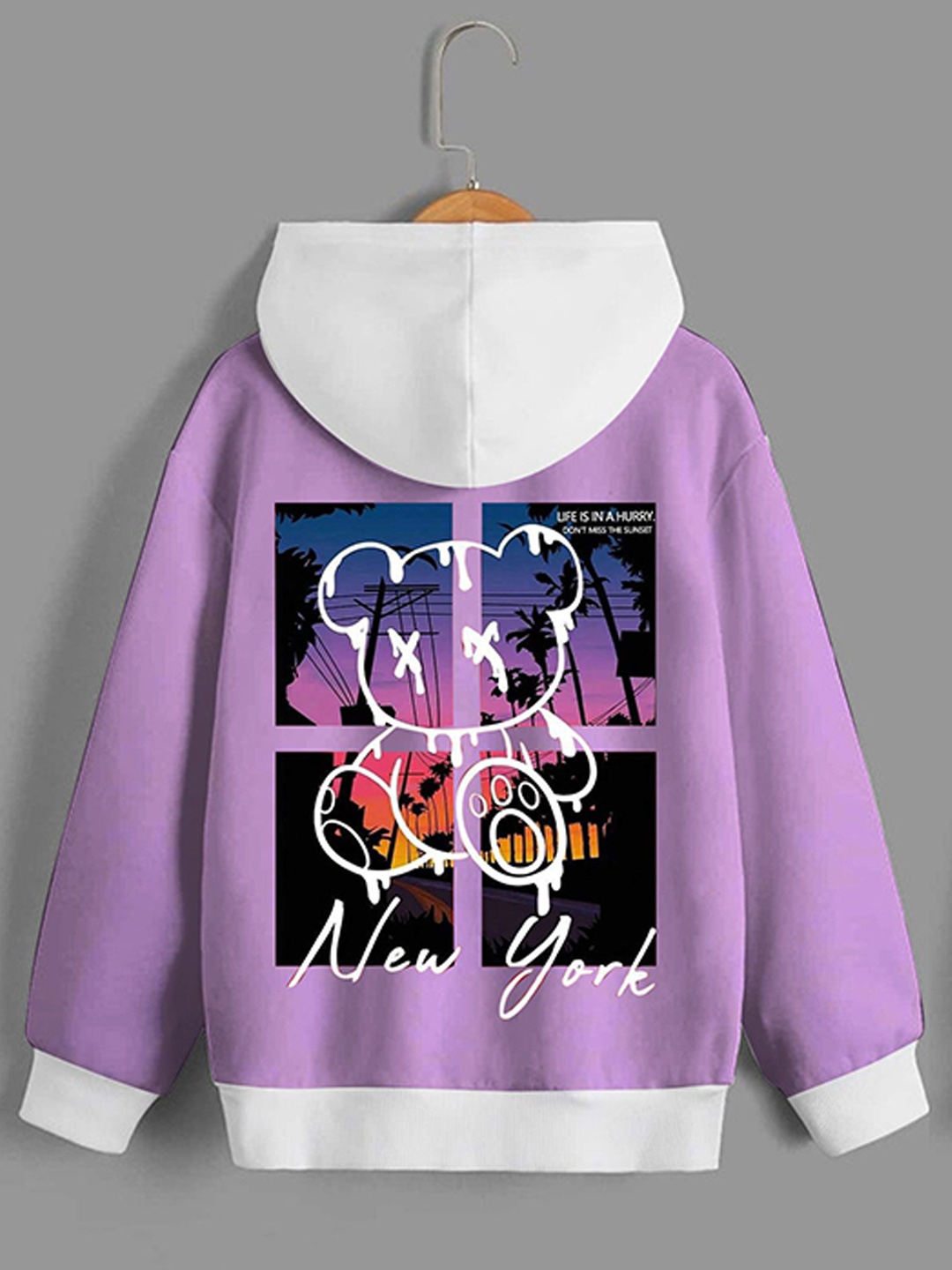 

Dagcros Boys Printed Hooded Sweatshirt, Purple