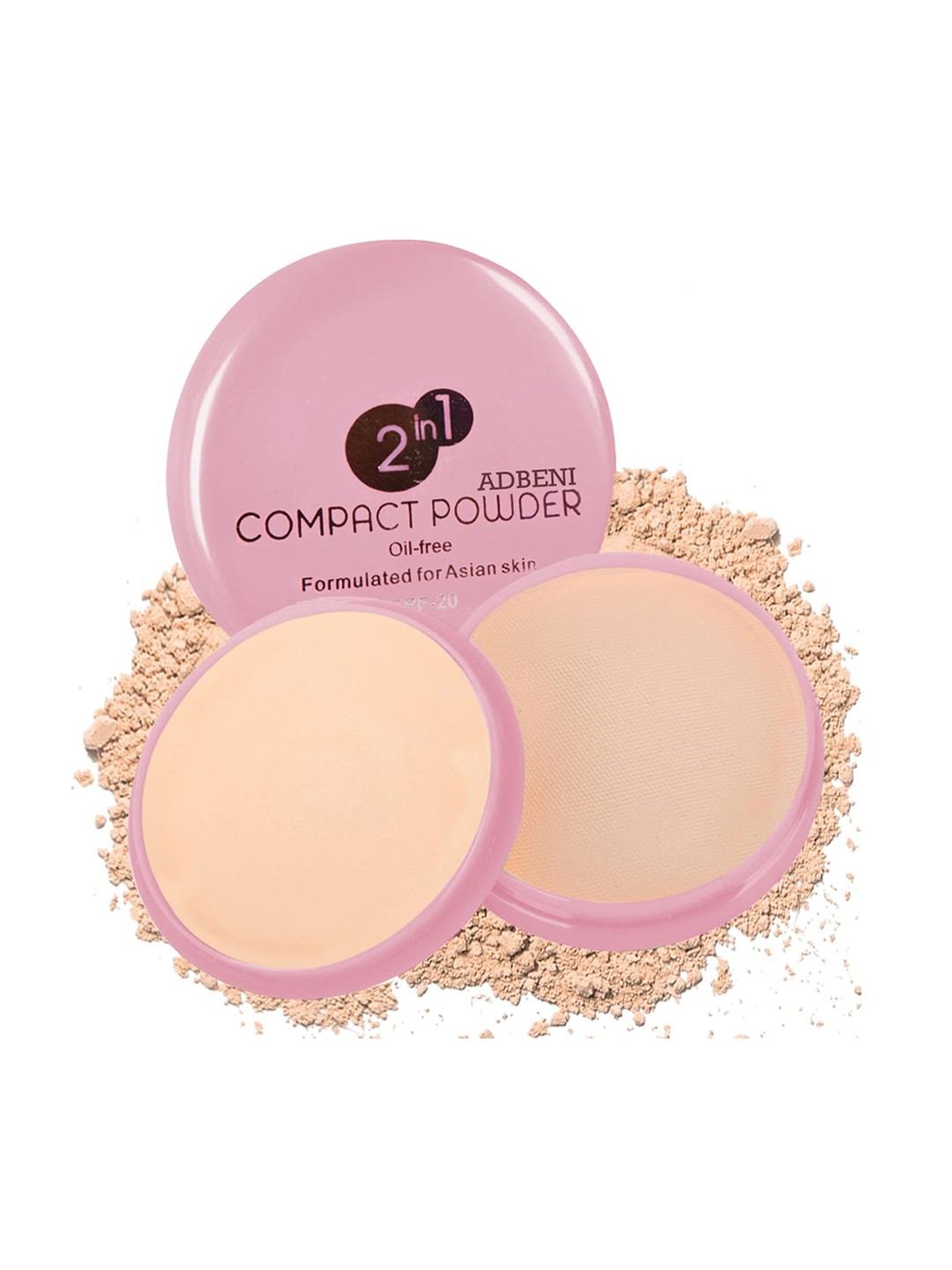 

Adbeni 2-In-1 Matte Face Compact Powder SPF 20 - 15g - AC1144, Beige