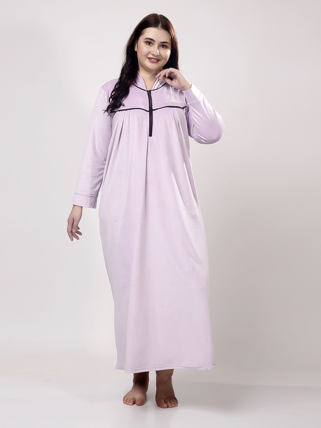 

CHUI MUI Women Plus Size Velvet Sweat Nightdress, Lavender