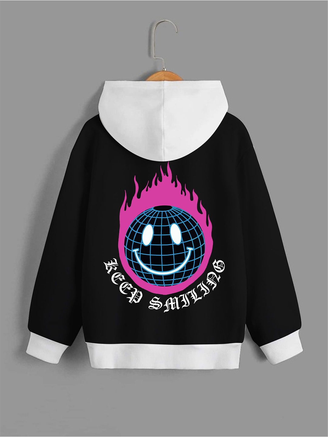 

Dagcros Boys Printed Hooded Sweatshirt, Black