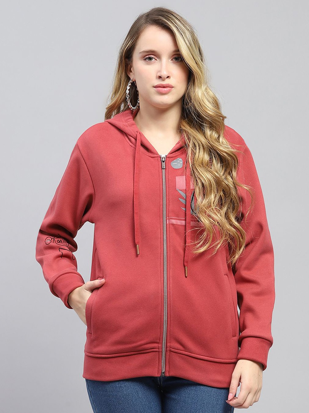 

Monte Carlo Women Printed Hooded Sweatshirt, Rust