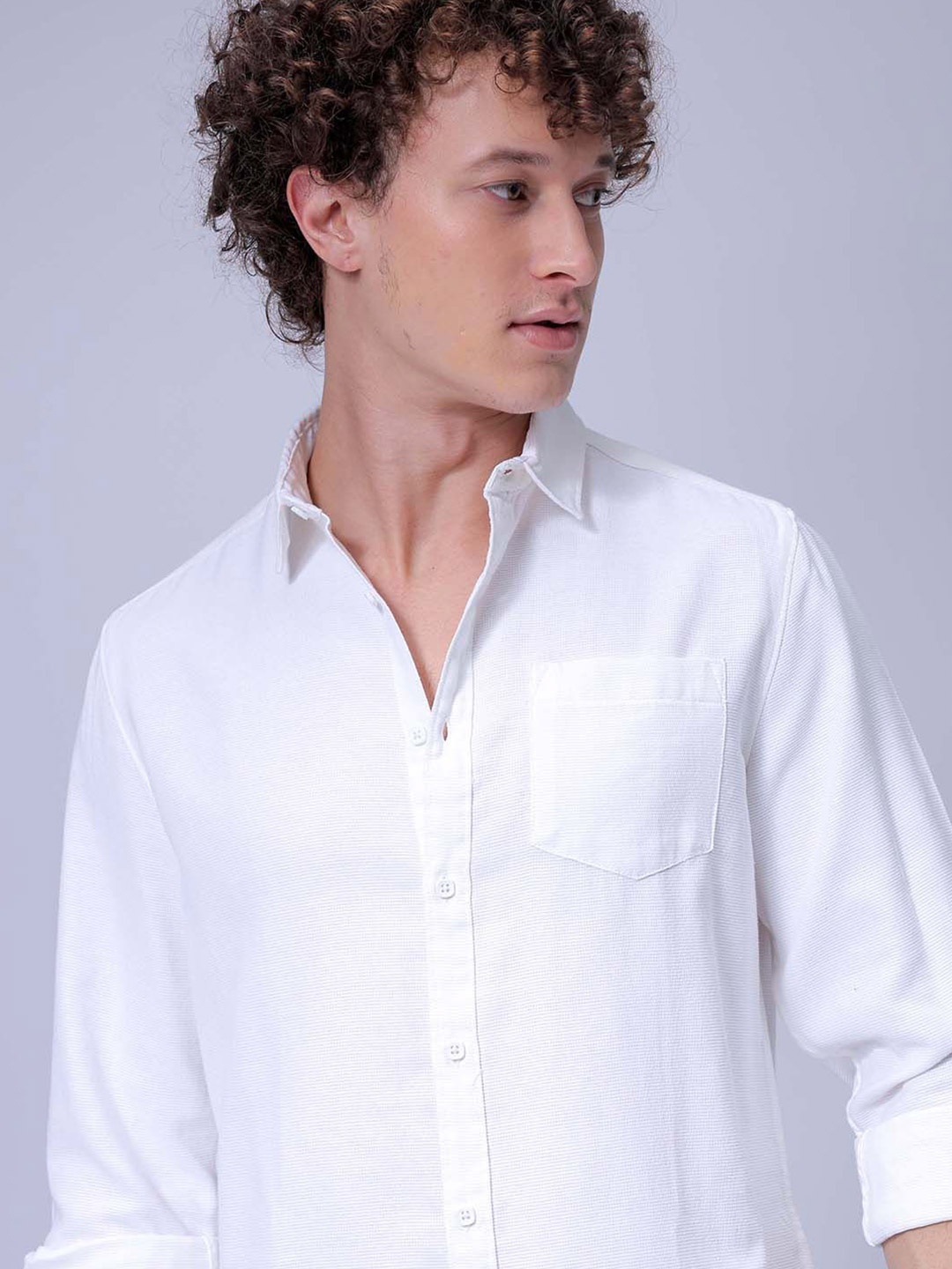 

The Indian Garage Co Men Regular Fit Solid Resortwear Shirt, White