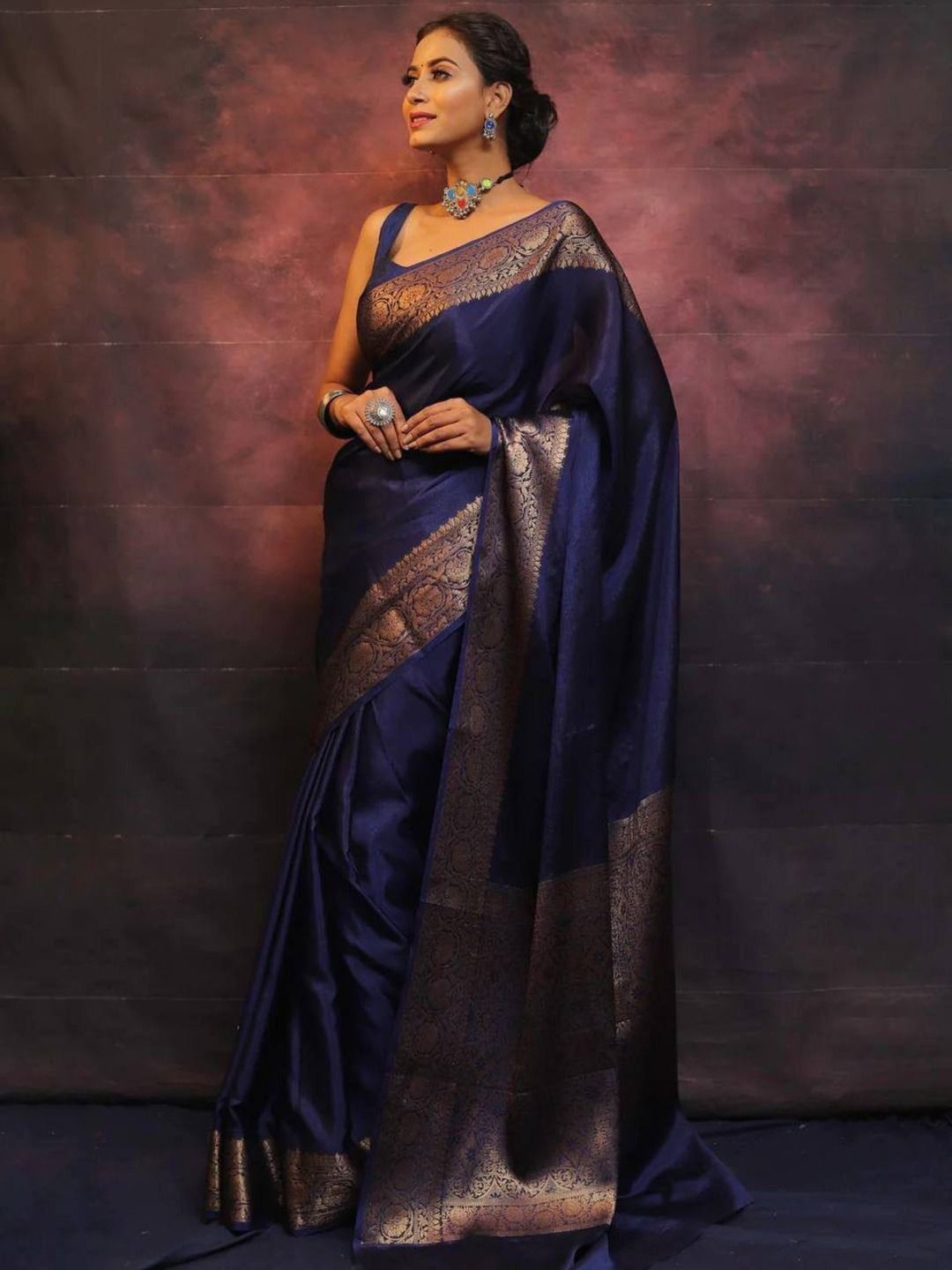 

Anouk Woven Design Zari Saree, Blue