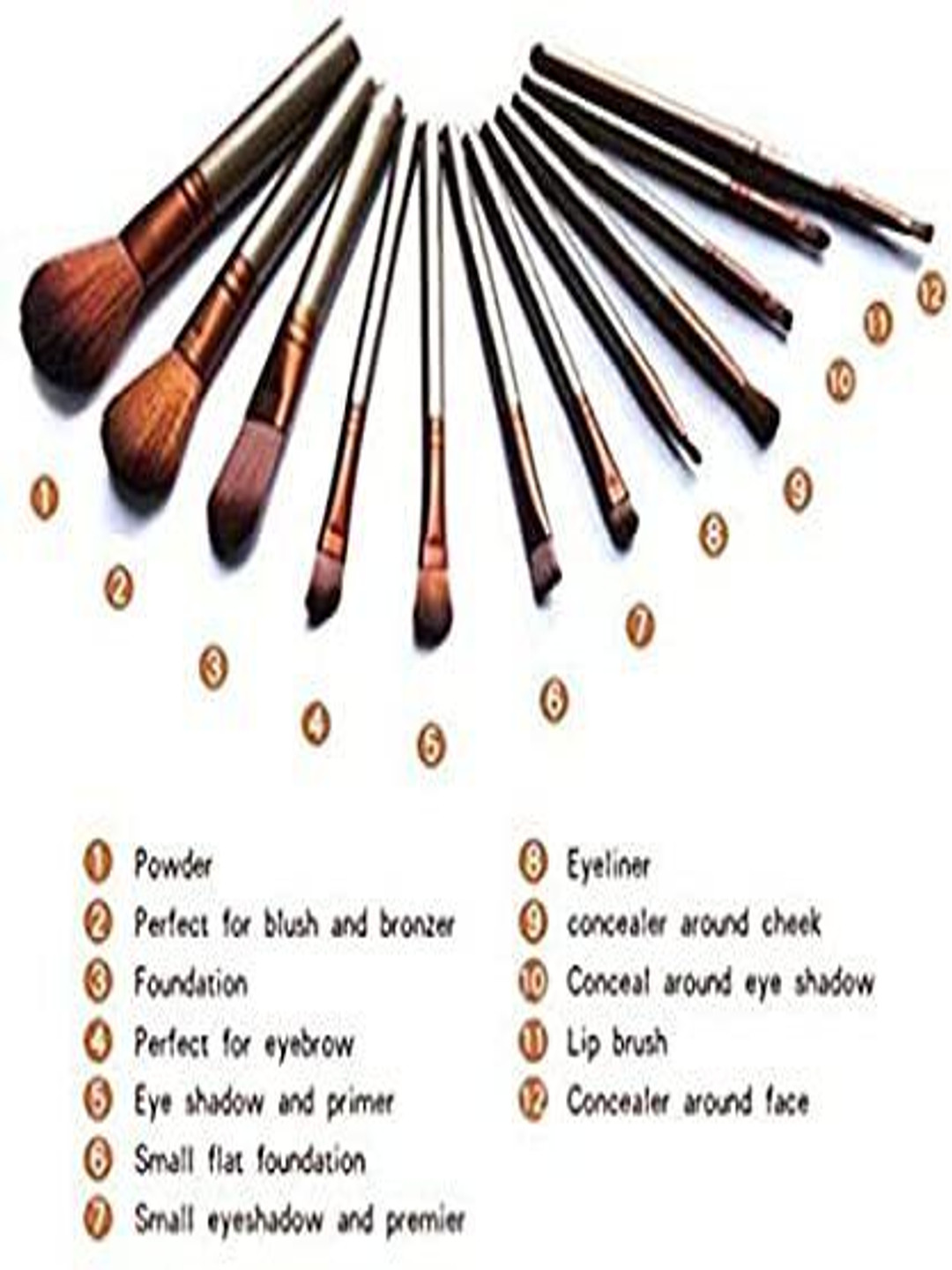 

Lenon Set Of 14 Beauty Blender With Makeup Brushes, Brown