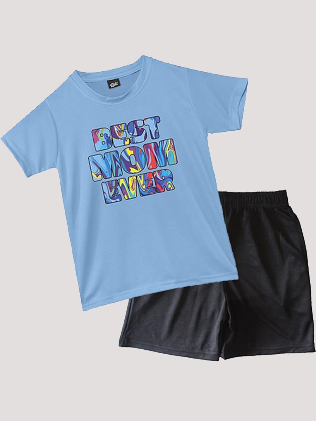 

RISH Unisex Kids Printed Round Neck T-Shirt With Shorts, Blue