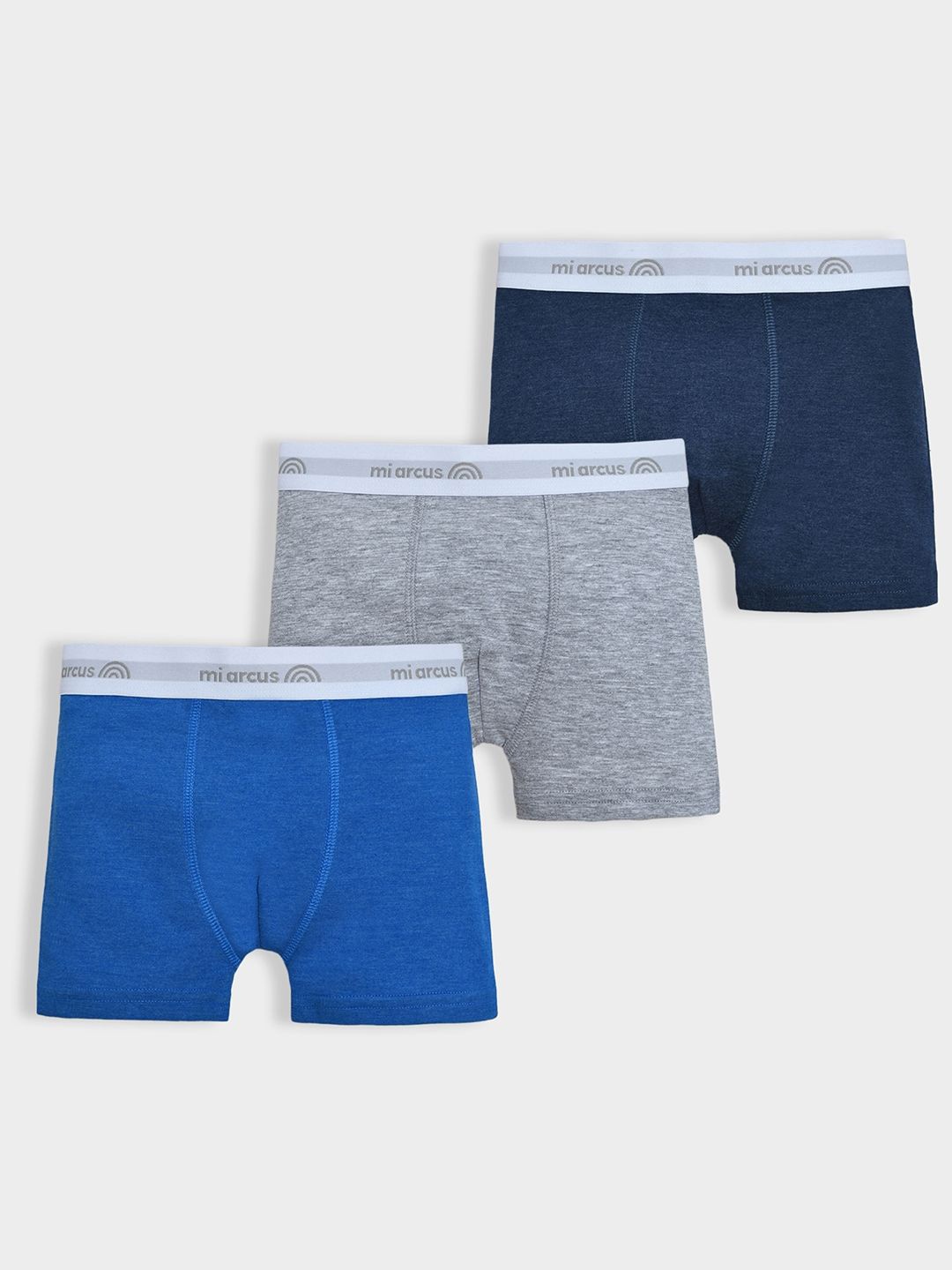 

MiArcus Boys Pack Of 3 Cotton Breathability Trunks 8904351998424-Multicolor, Blue