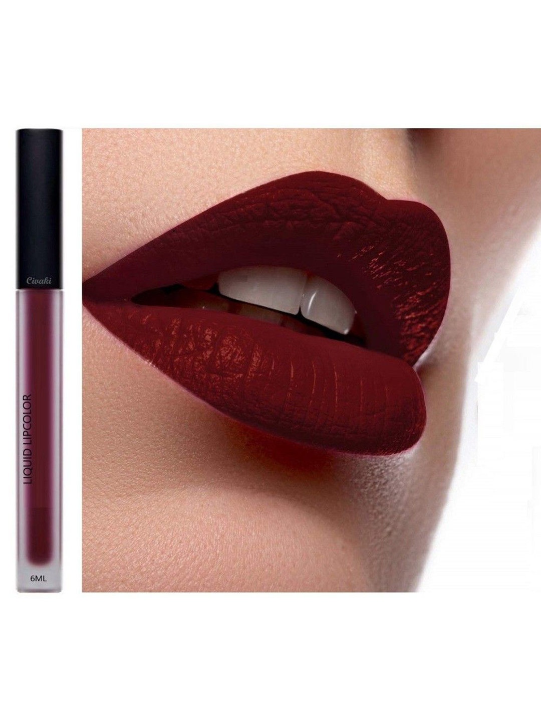 

CIVAKI Long Lasting Liquid Lip Color- 6 ml- Maroon