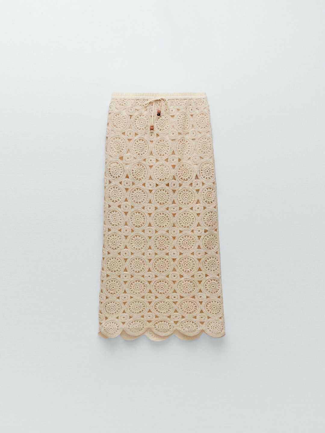 

ZARA Self Design Maxi Skirt, Beige