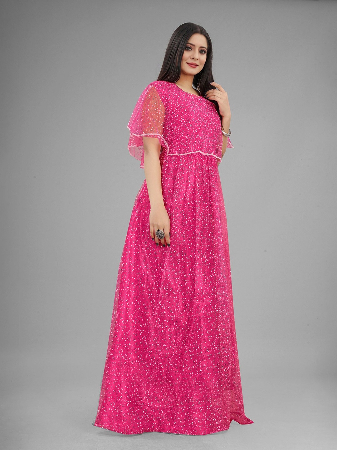 

A TO Z CART Women Embellished Gown Maxi Dress, Magenta