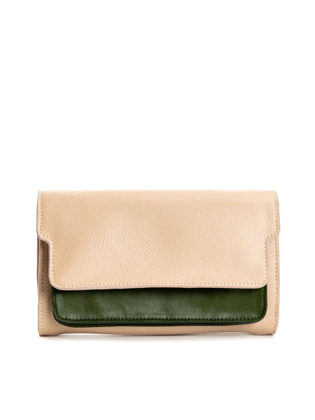 

Green Hermitage Women Fides Colourblocked Two Fold Wallet, Cream