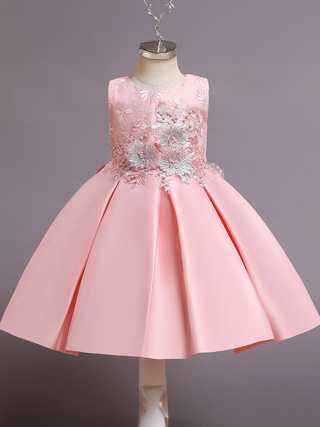 

Xsole Girls Floral Fit & Flare Midi Dress, Pink