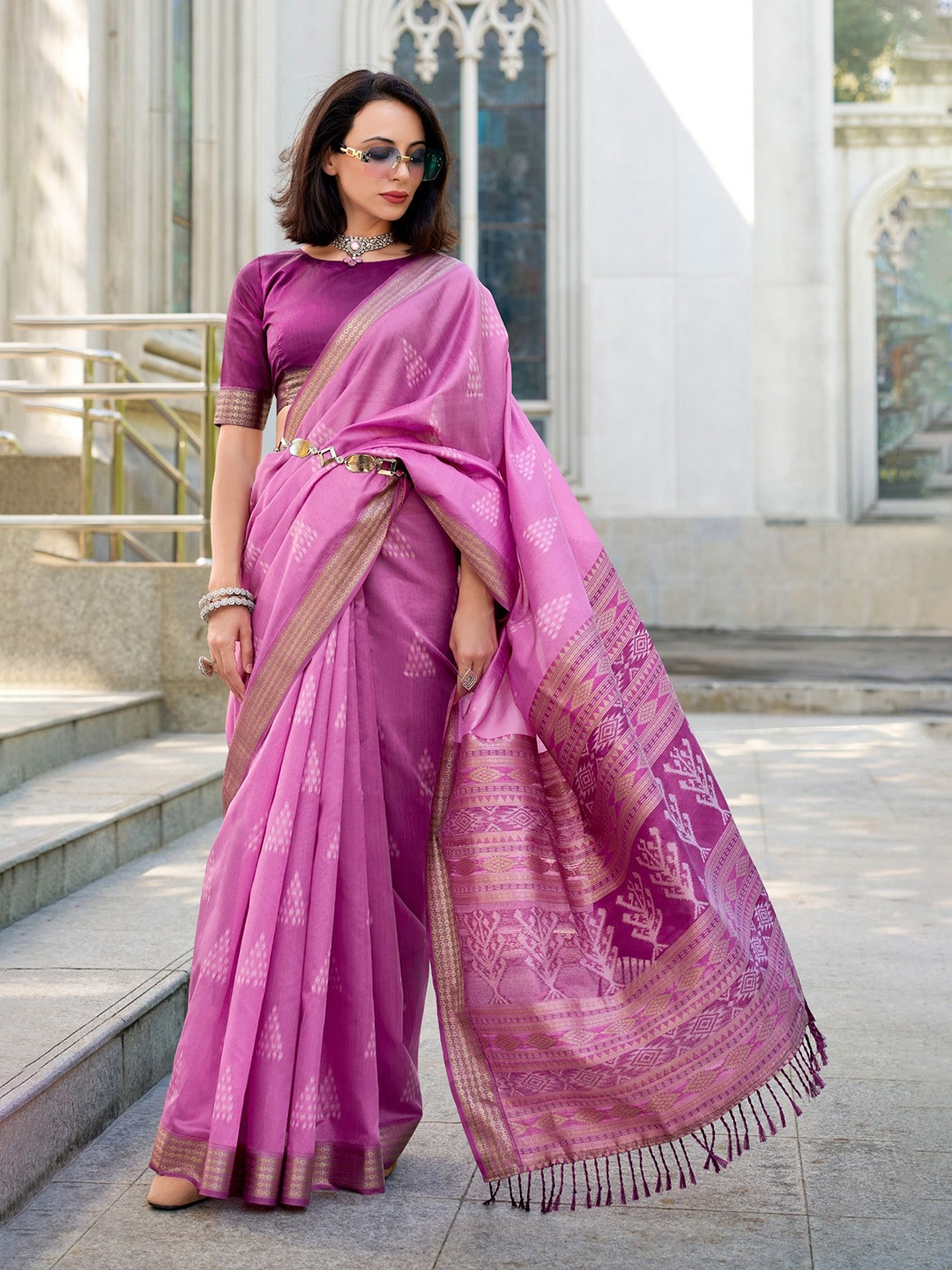 

MySilkLove Ethnic Motifs Woven Design Zari Banarasi Saree, Pink