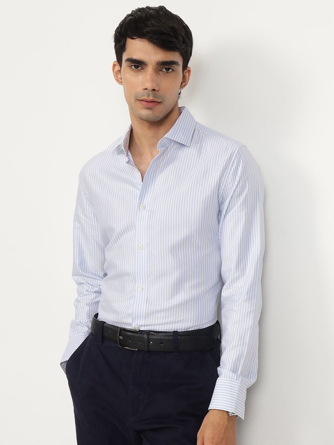 

Andamen Semi Formal Men Cotton Tencel Regular Fit Shirt, White