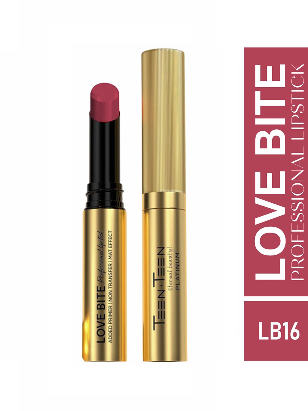 

TEEN TEEN COSMETICS Love Bite Professional Non Transfer Lipstick- 4 g- Magenta LB16