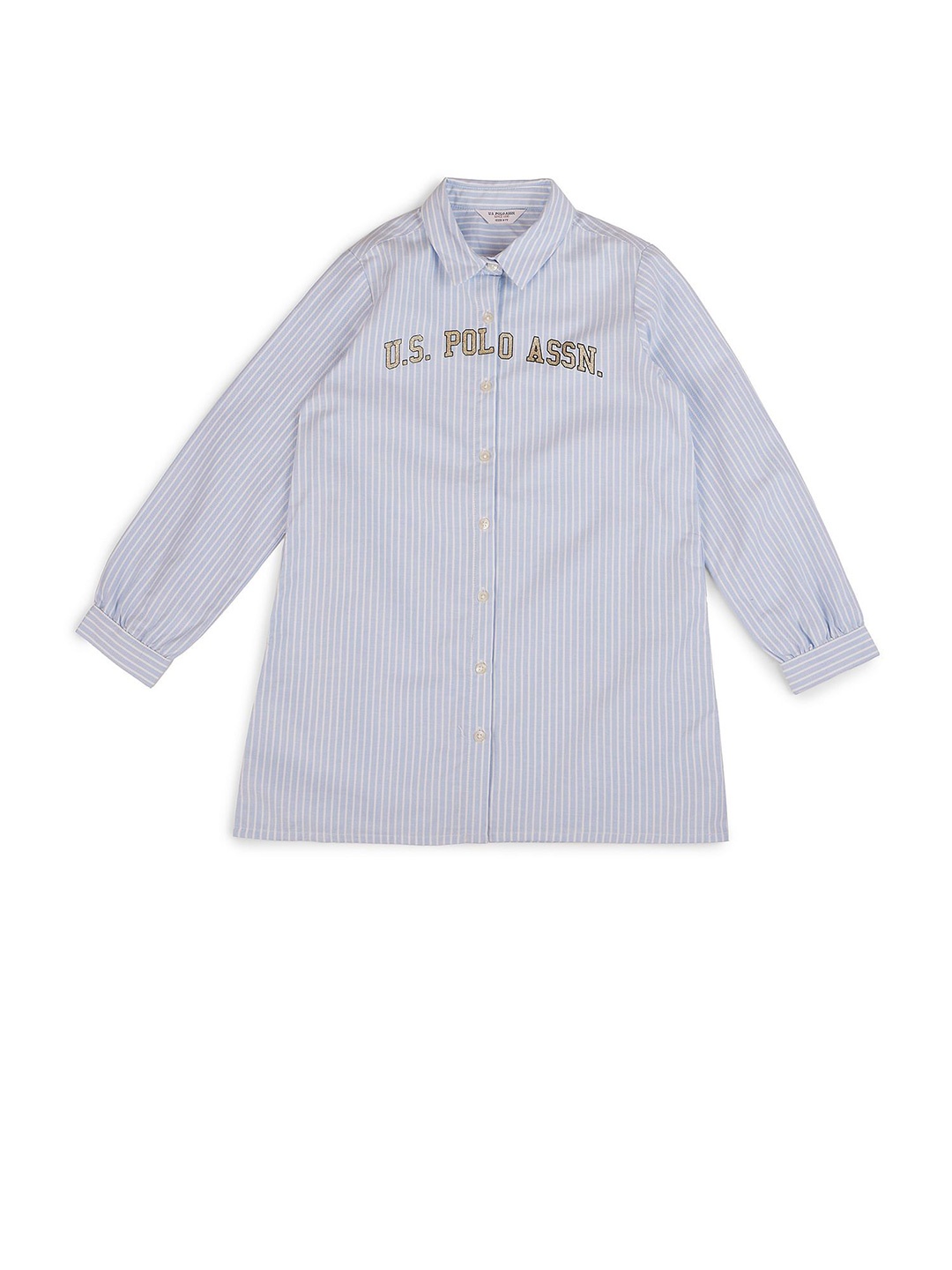 

U.S. Polo Assn. Kids Striped Shirt Dress, Blue