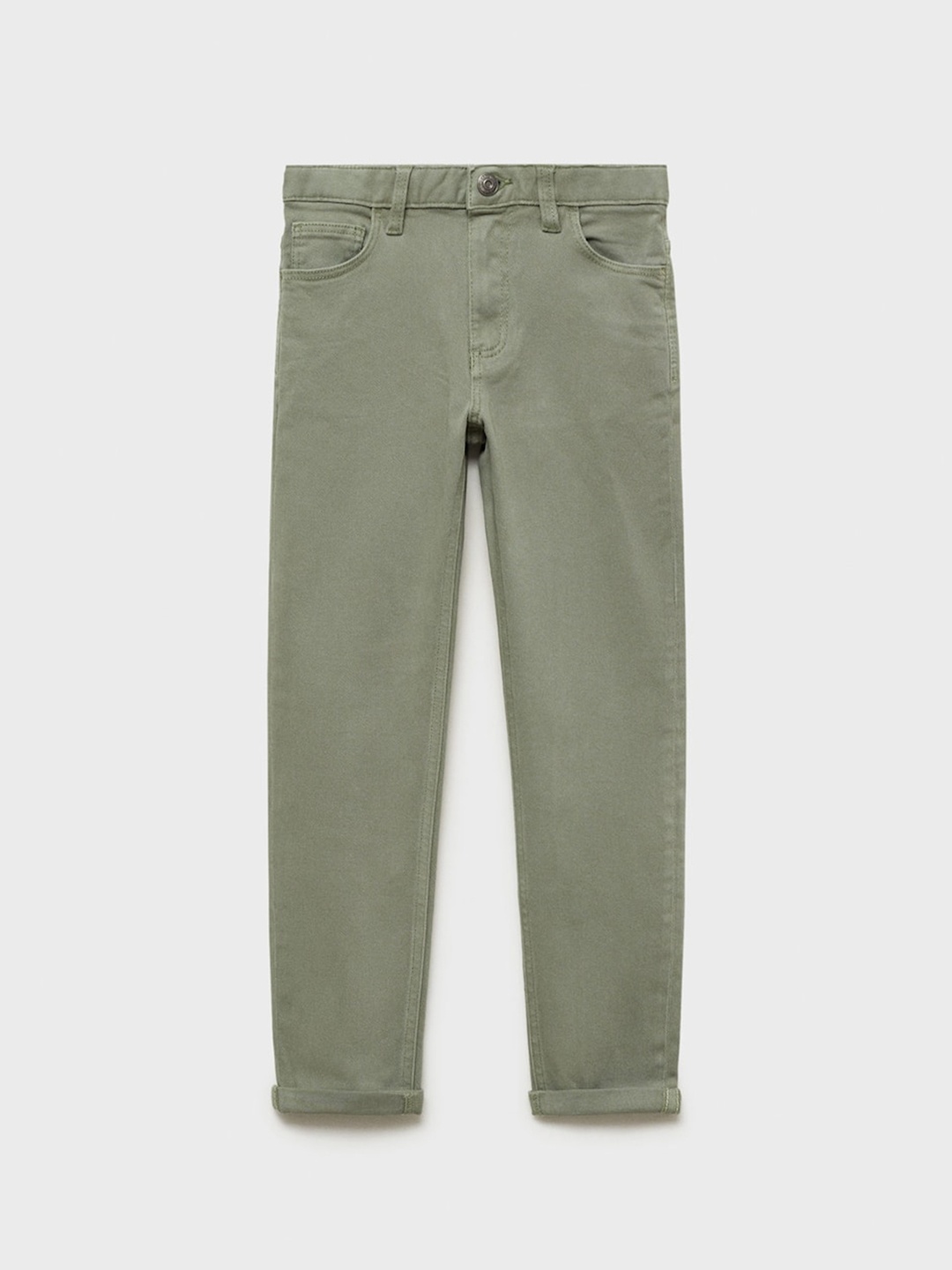 

Mango Kids Boys Twill Straight Fit Chinos, Green