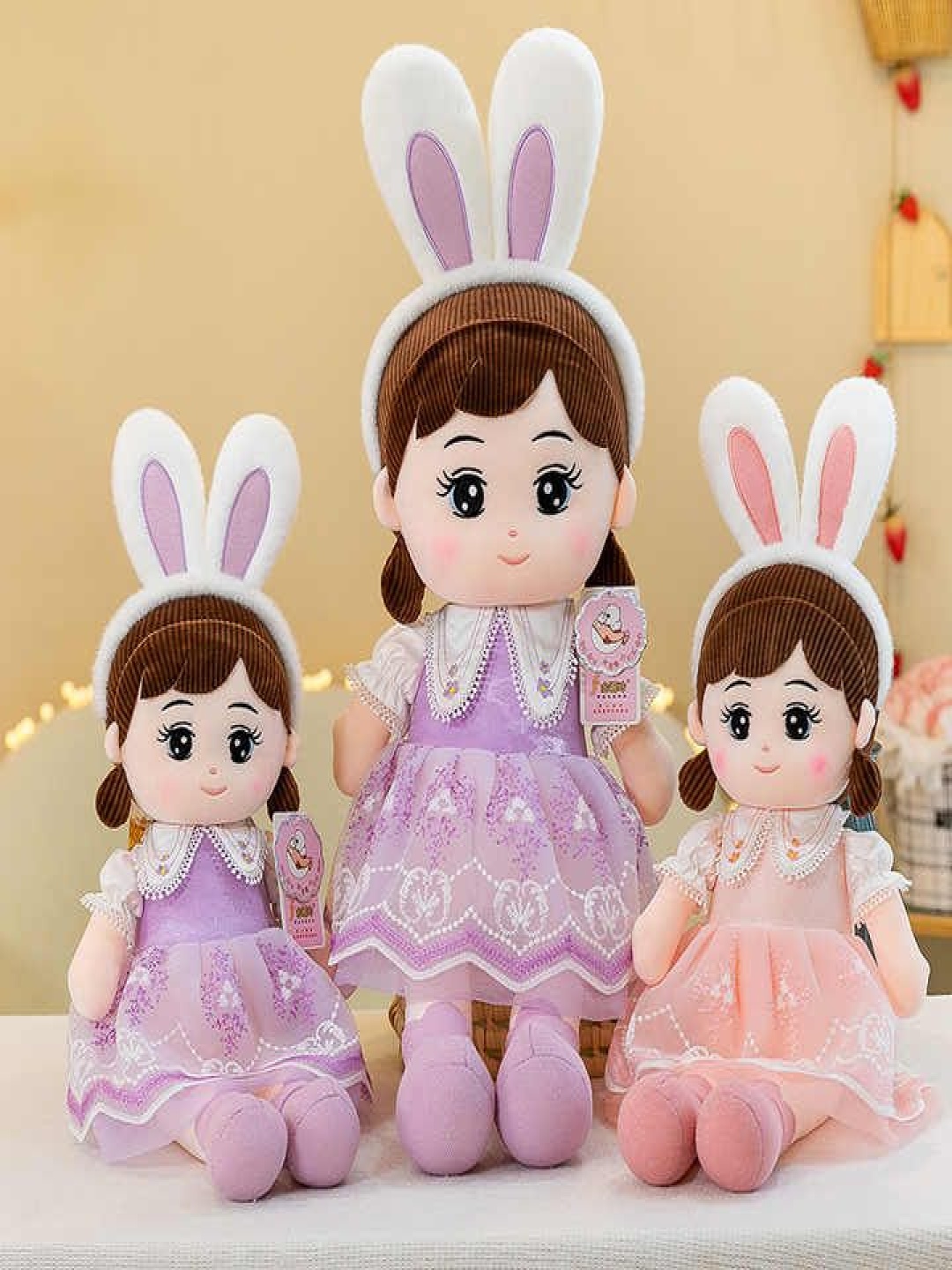 

AN TEDDY Girls Polyfill Cute Princess Nasha Doll Soft Plush Stuffed Toy, Purple