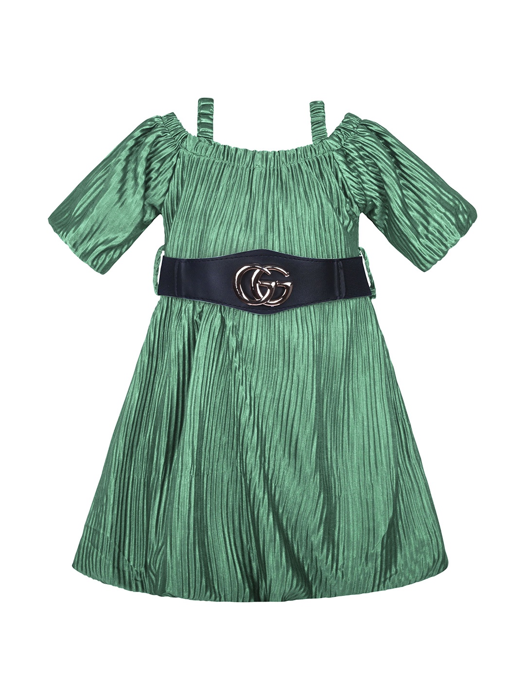 

Wish Karo Polyester Boat Neck A-Line Dress, Green