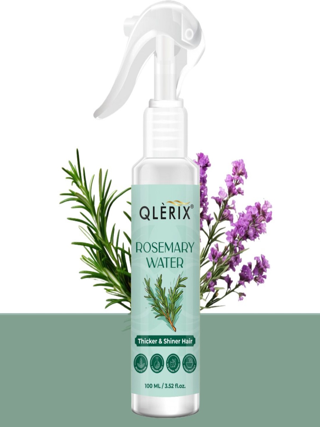 

QLERIX Rosemary Water Spray For Thicker & Shiner Hair - 100 ml, Green