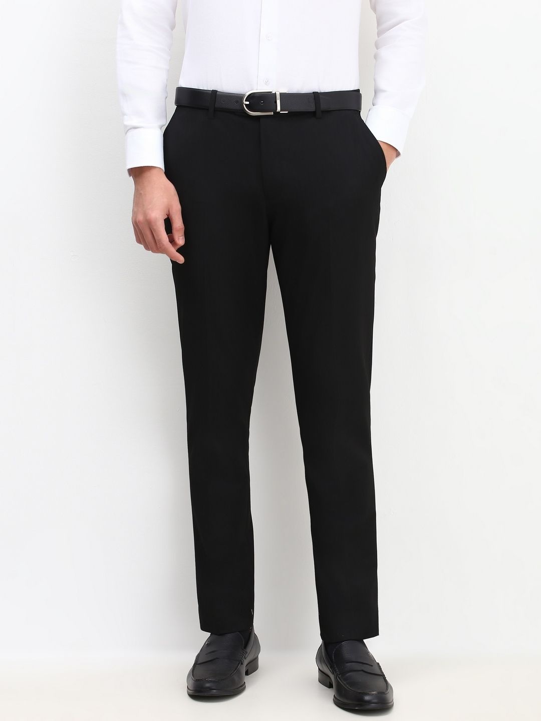 

Allen Solly Sport Men Mid-Rise Slim Fit Formal Trousers, Black