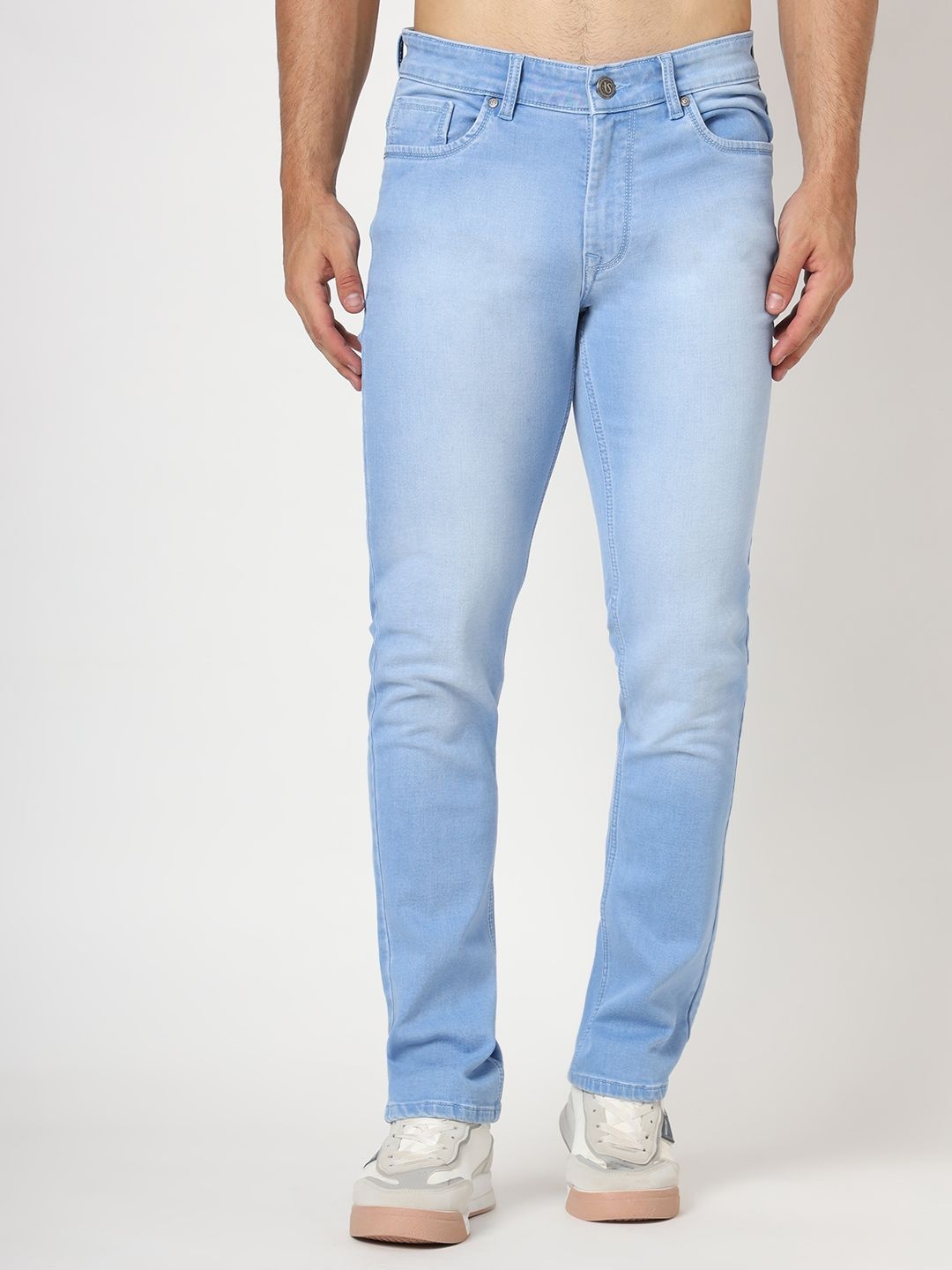 

AMSWAN Men Low-Rise Heavy Fade Stretchable Jeans, Blue