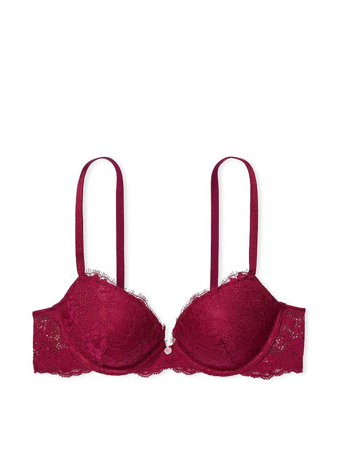 

Victoria's Secret Floral Medium Coverage Underwired Lightly Padded Push-Up Bra, Red